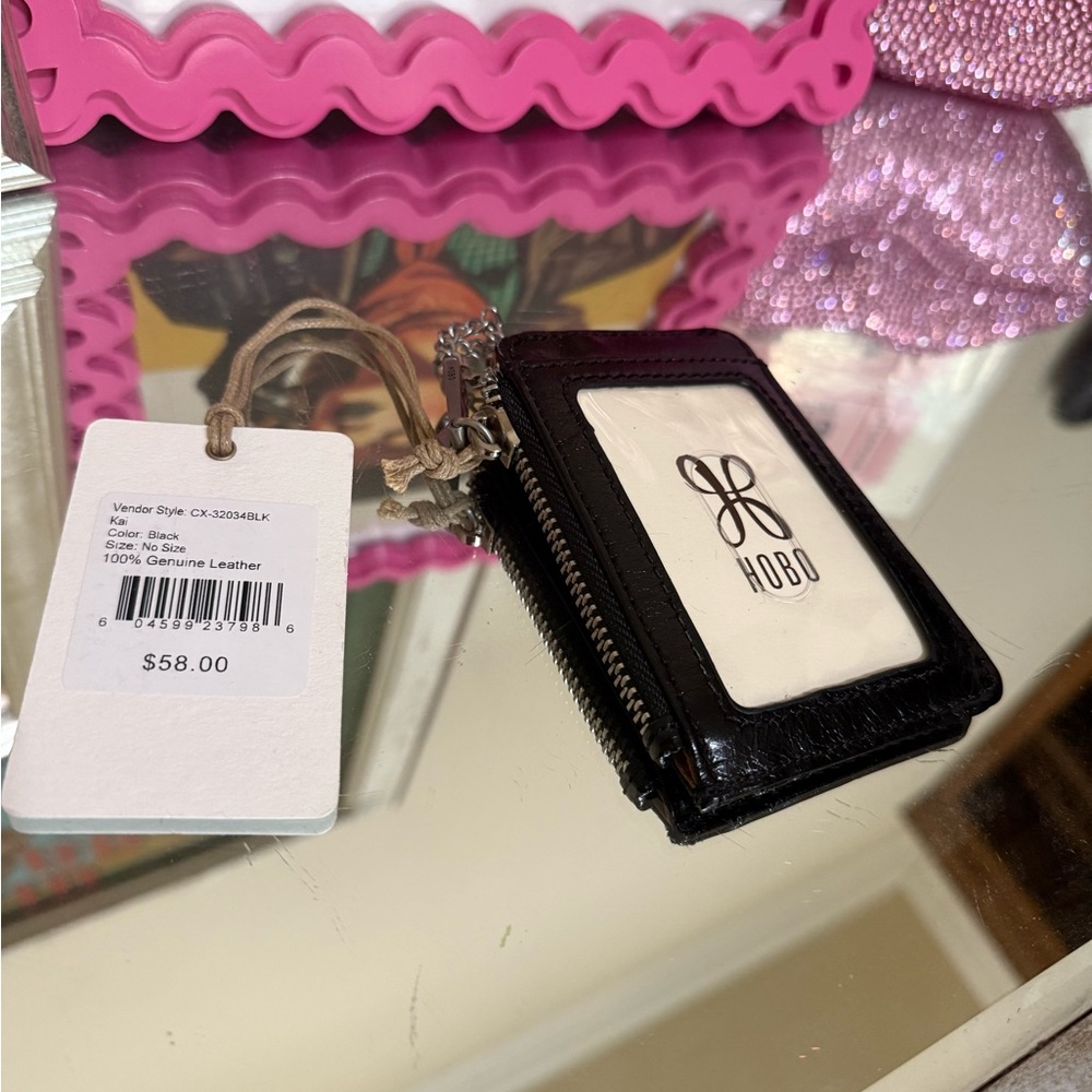 HOBO Kai Black Leather Key & Card Holder